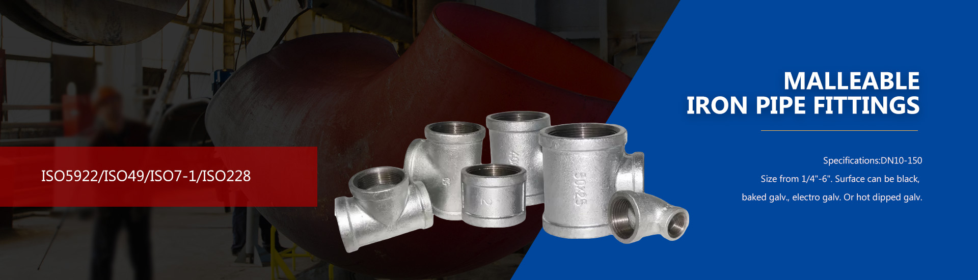 Malleable steel pipe fittings production process